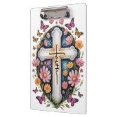Floral Faith Cross Klemmbrett (Links)