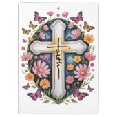 Floral Faith Cross Klemmbrett (Rückseite)
