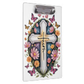 Floral Faith Cross Klemmbrett (Rechts)