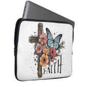 Floral Faith Cross Laptopschutzhülle (Vorne Rechts)