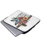 Floral Faith Cross Laptopschutzhülle (Vorne Knopf)