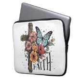Floral Faith Cross Laptopschutzhülle (Vorderseite Links)