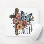 Floral Faith Cross Mousepad (Mit Mouse)