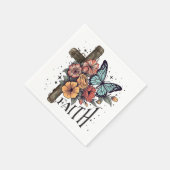 Floral Faith Cross Serviette (Ecke)