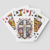 Floral Faith Cross Spielkarten (Rückseite)