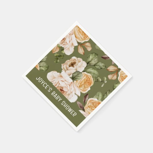 Floral Fall Babydusche Serviette (Ecke)