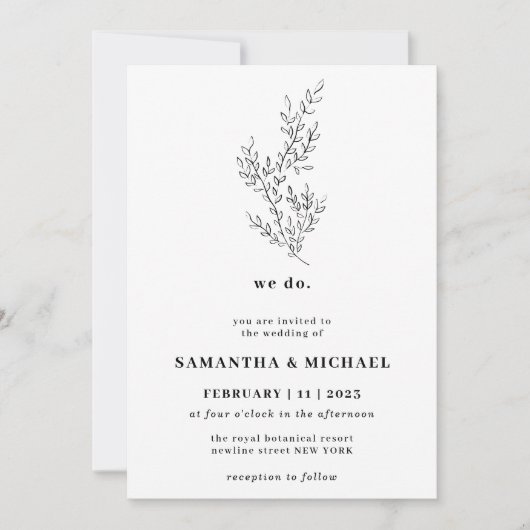 Floral Fall Boho Clear Indie Botanisch wir tun Einladung (Vorderseite)