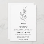 Floral Fall Boho Clear Indie Botanisch wir tun Einladung (Vorne/Hinten)