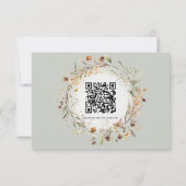 Floral Fall BOHO Wildblume Floral QR Code Wedding RSVP Karte (Rückseite)