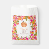 Floral Fall cute little pumpkin baby shower Geschenktütchen (Vorderseite)