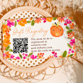 Floral Fall cute pumpkin registry baby shower Begleitkarte
