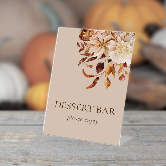 Floral Fall Dessert Bar Pedestal Zeichen Sockelschild