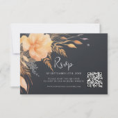 Floral Fall Eleganter QR Code Hochzeit RSVP Karte (Vorderseite)