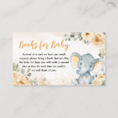 Floral Fall Elephant Babydusche Bücher für Baby Begleitkarte (Vorderseite)