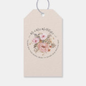 Floral Fall Farbe Schwarz Rosa Rosa Rose Gold Geschenkanhänger (Rückseite)