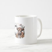 Floral Fall Highland Cow Ghost Kaffeetasse (VorderseiteRechts)