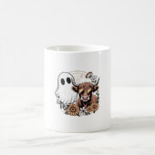 Floral Fall Highland Cow Ghost Kaffeetasse (Mittel)