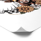 Floral Fall Highland Cow Ghost Poster (Ecke)