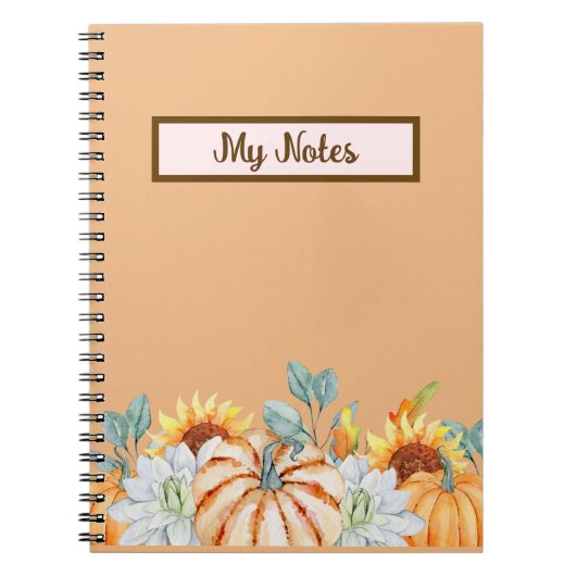 Floral Fall Inspirier School Notizblock (Vorderseite)