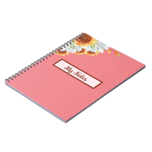 Floral Fall Inspirier School Notizblock (Linke Seite)