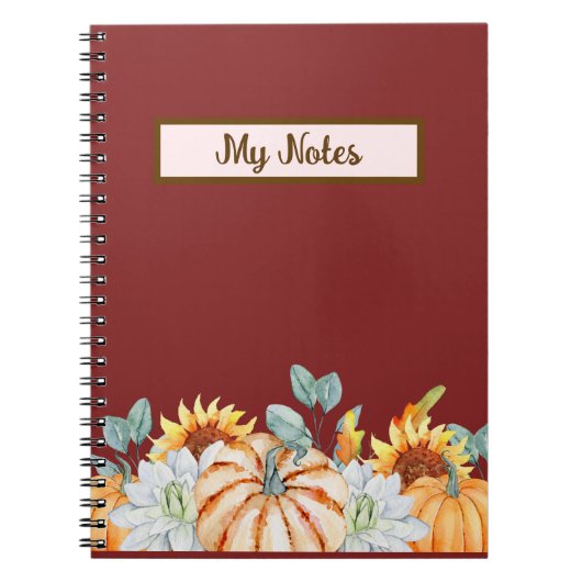 Floral Fall Inspirier School Notizblock (Vorderseite)
