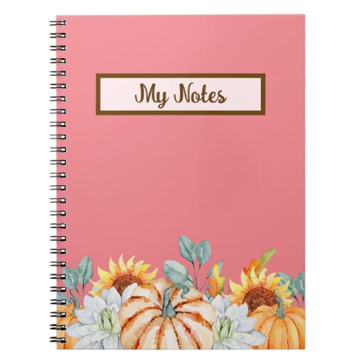 Floral Fall Inspirier School Notizblock (Vorderseite)