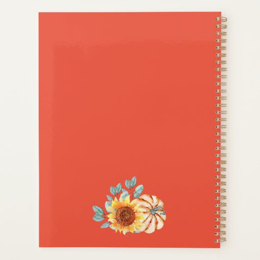 Floral Fall Inspirier School Planer (Rückseite)