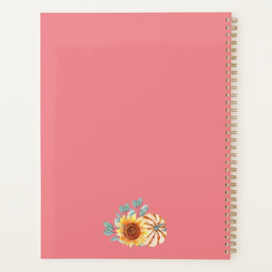 Floral Fall Inspirier School Planer (Rückseite)