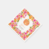 Floral Fall niedliche Kürbisbrunnendusche Serviette (Ecke)