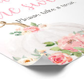 Floral Fall Pumpkin Baby Dusche Babys sind süß Poster (Ecke)