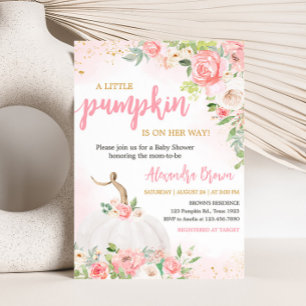 Floral Fall Pumpkin Baby Dusche Einladung