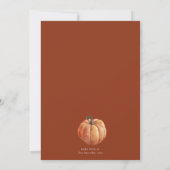 Floral Fall Pumpkin Baby Dusche Einladung (Rückseite)