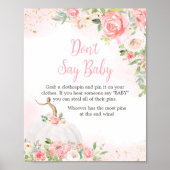 Floral Fall Pumpkin Baby Dusche sagt nicht Baby Poster (Vorne)