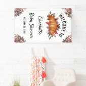 Floral & Fall Pumpkin Baby Dusche Willkommen Banner (Insitu)