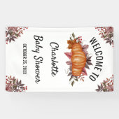 Floral & Fall Pumpkin Baby Dusche Willkommen Banner (Horizontal)