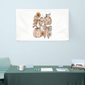 Floral Fall Pumpkin Coquette Boho Fall Bow Banner (Messeveranstaltung)