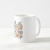 Floral Fall Pumpkin Coquette Boho Fall Bow Kaffeetasse (VorderseiteRechts)