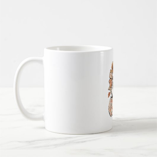 Floral Fall Pumpkin Coquette Boho Fall Bow Kaffeetasse (Links)