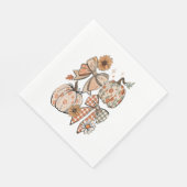 Floral Fall Pumpkin Coquette Boho Fall Bow Serviette (Ecke)