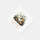 Floral Fall Pumpkin Erntedank Dinner Napkins Serviette (Ecke)