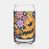 Floral Fall Pumpkin Halloween Dosenglas (Rückseite)
