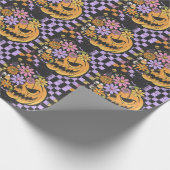 Floral Fall Pumpkin Halloween Geschenkpapier (Ecke)