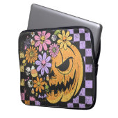 Floral Fall Pumpkin Halloween Laptopschutzhülle (Vorderseite Links)