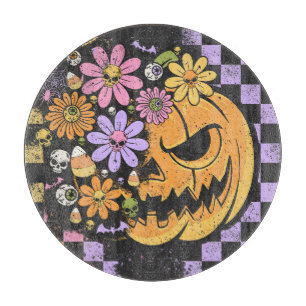 Floral Fall Pumpkin Halloween Schneidebrett