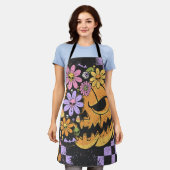 Floral Fall Pumpkin Halloween Schürze (Getragen)