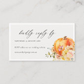 Floral Fall Pumpkin Online Wedding Website UAWG Begleitkarte (Vorderseite)