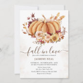 Floral Fall Pumpkin | Rückgang des Brautparty der Einladung (Vorderseite)