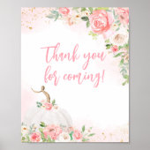 Floral Fall Pumpkin Vielen Dank für Ihr Kommen Poster (Vorne)