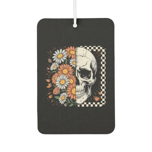 Floral Fall Skeleton Boho Halloween Autolufterfrischer (Vorderseite)
