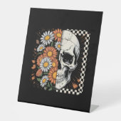 Floral Fall Skeleton Boho Halloween Sockelschild (Vorderseite)